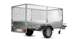 gitter trailer Dagsleje af 240 cm trailer med gitter sider.